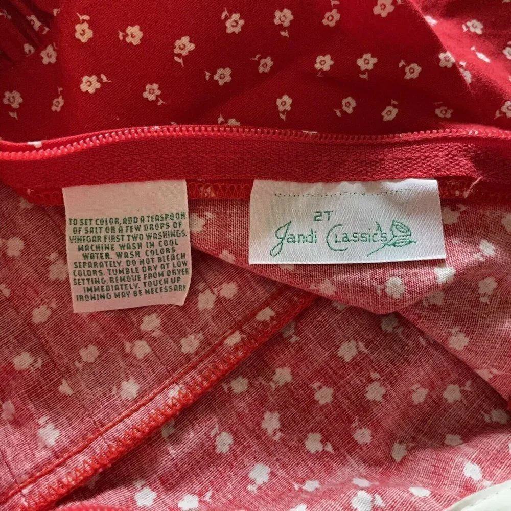 Vintage JANDI Classics Infant Girls Sz 2T Red